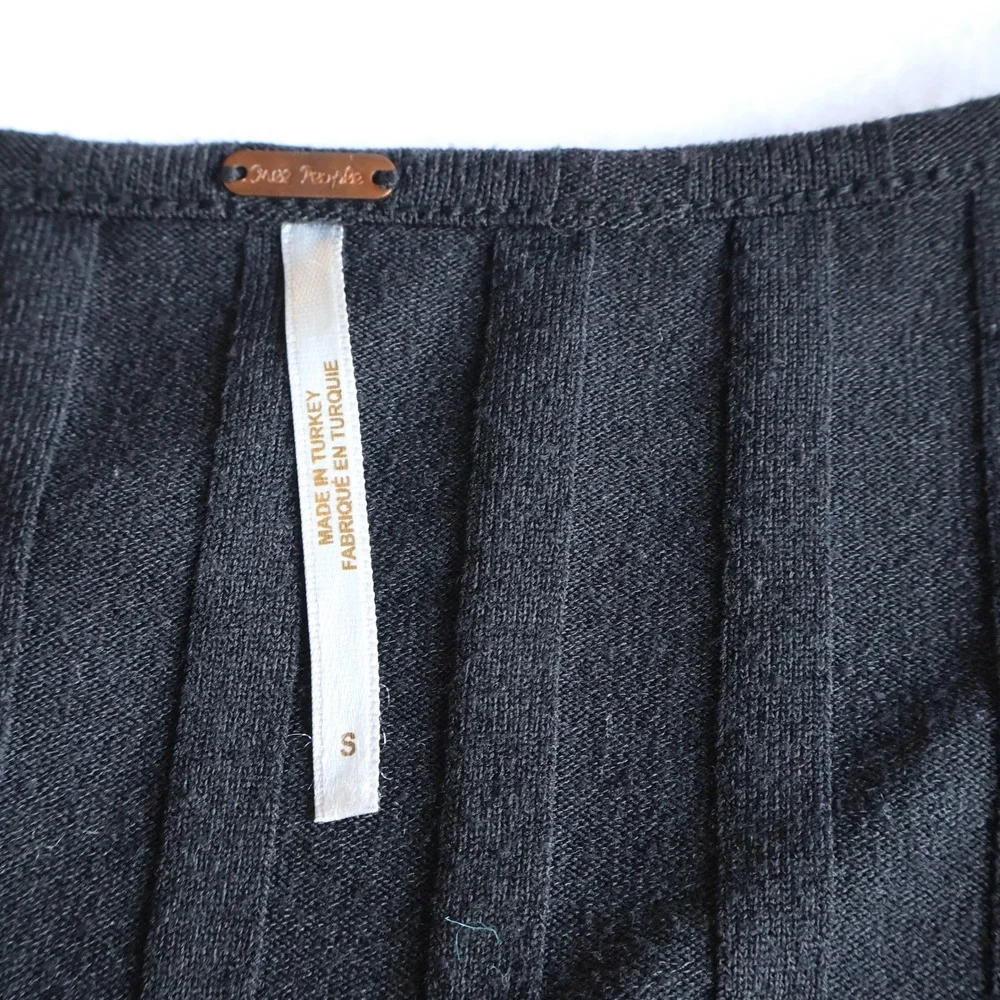 Free People Central Park Ribbed Cardigan Black Size Small Minimalist